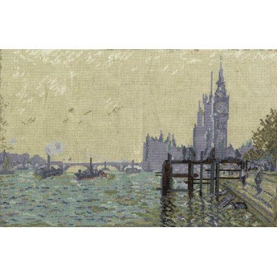 La tamise à westminster de monet - national gallery kit à broder au point de croix - DMC