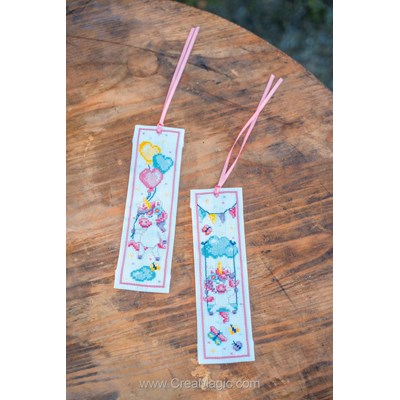 Marque page à broder Licorne - lot de 2 - Vervaco