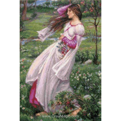 Kit broderie point de croix windflowers after j. W. Waterhouse's painting de RIOLIS