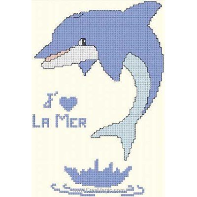 J'aime la mer fiche de broderie d'Anagram au point de croix