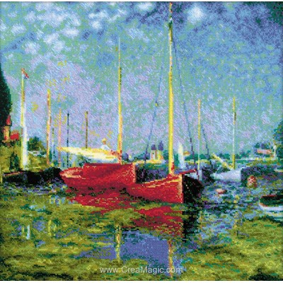 Point de croix RIOLIS argenteuil d'après c. Monet