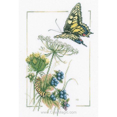 Lanarte kit tableau point de croix blueberry butterfly