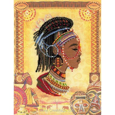 Modèle au point de croix RIOLIS princesse d'afrique