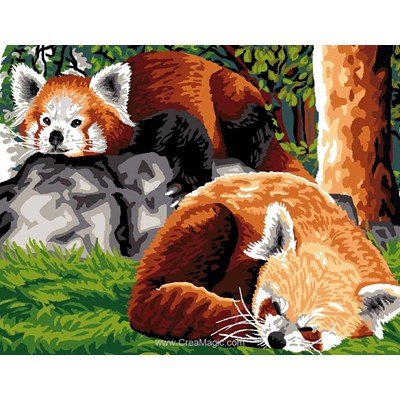 Canevas pandas roux de Luc Création