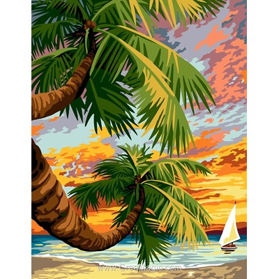 Canevas Margot le palmier de l'île