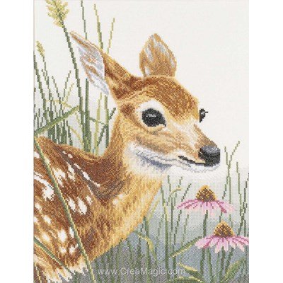 Lanarte la broderie fawn - flowers sur etamine