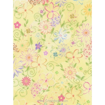 Toile aïda impression - Toile à broder aida 7.0 pts Printemps doré - 21x30 cm - MP Studia