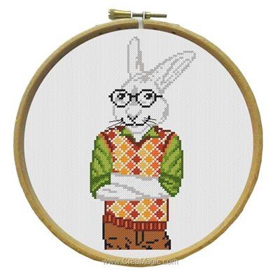 Victor - le lapin modèle broderie point de croix - Marie Coeur