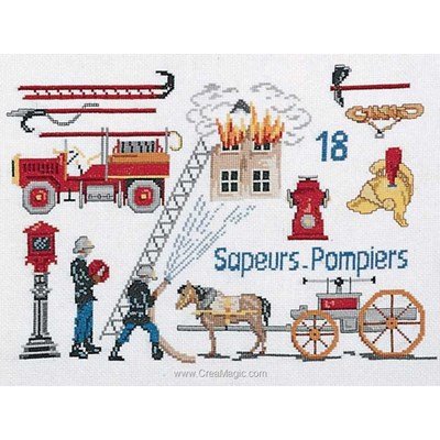 Les pompiers la broderie - Marie Coeur