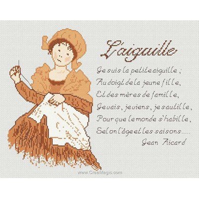 L aiguille sur lin tableau broderie point de croix - Anagram