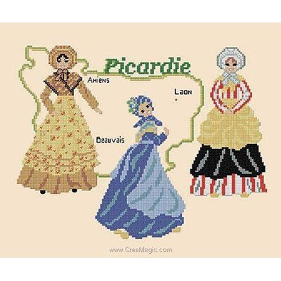 Costumes de picardie modèle au point de croix - Catherine Debusne