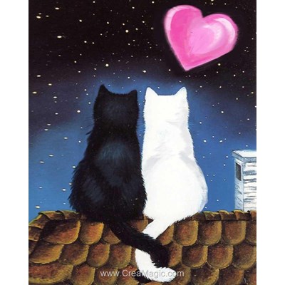 Broderie diamant cat romance - Diamond Painting