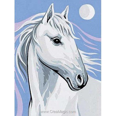 Kit Canevas Point De Croix - Portrait De Cheval - 15x20cm - Toile Imprimée, Fils Et Aiguille Inclus - Loisir Créatif