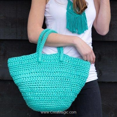 Kit sac au crochet - De plage avila  - happy mint - Hoooked