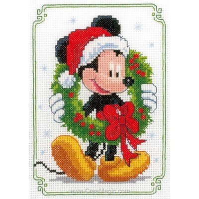 Le noël de mickey disney broderie modele point de croix - Vervaco