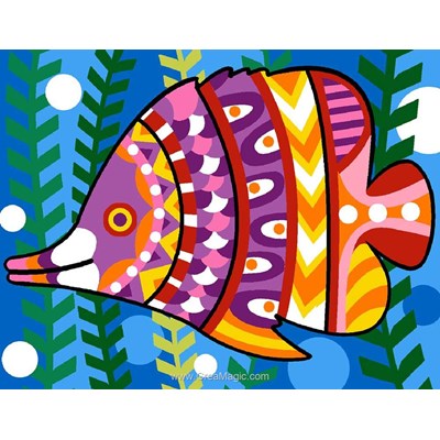 Petit poisson mosaique kit canevas enfants - Margot