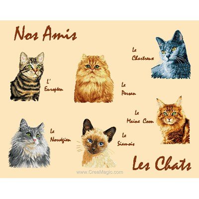 Le point de croix les amis les chats - Luc Création