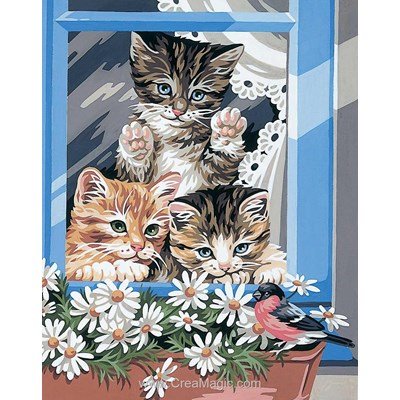 Vues sur les petits chats canailles canevas - Royal Paris