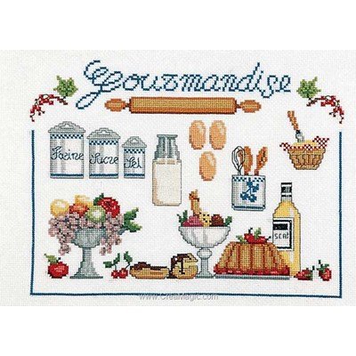 Tableau point de croix Marie Coeur la gourmandise