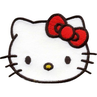 Motif thermocollant hello kitty portrait nœud rouge de MLWD