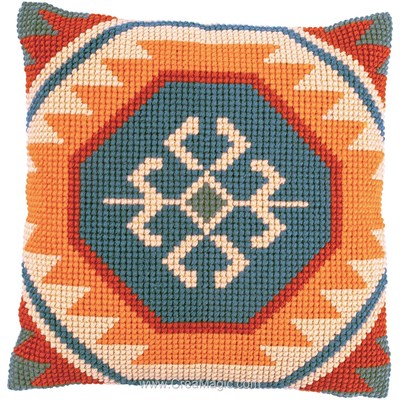 Kit coussin motifs kelim au point de croix Vervaco