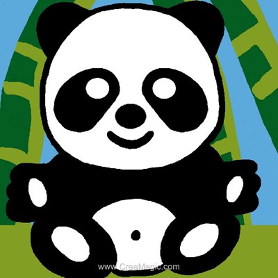 Bienvenue petit panda kit canevas Luc Création pour enfant