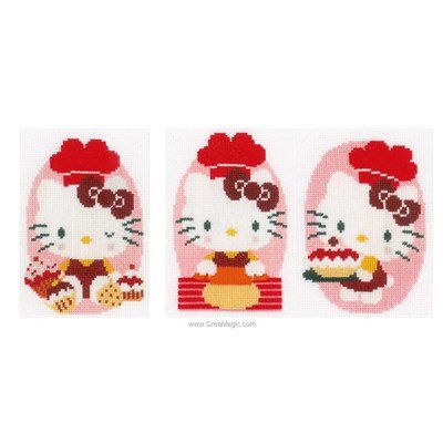 Mini kit Vervaco kitty gourmande - lot de 3