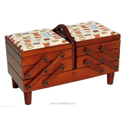 Travailleuse en bois et tissu couture prestige chez S & W