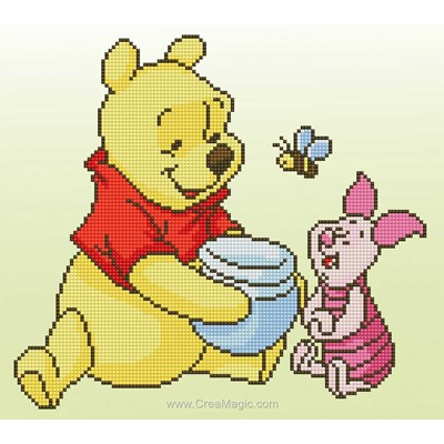 Kit broderie diamant disney winnie l'ourson pooh avec porcinet - Vervaco