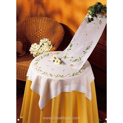 Kit nappe Vervaco en broderie traditionnelle marguerittes 2290-179