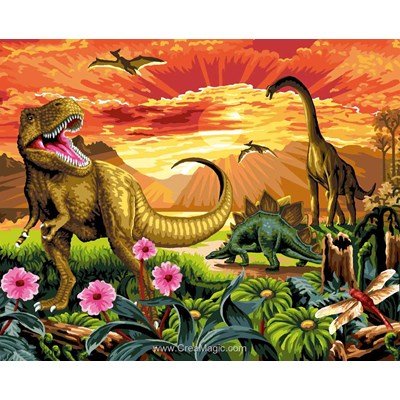 Luc Création canevas les dinosaures du jurassique