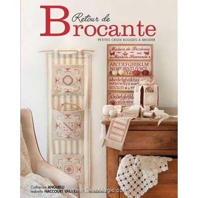 Livre Retour de brocante - petites croix rouge a broder - Librairie Créative