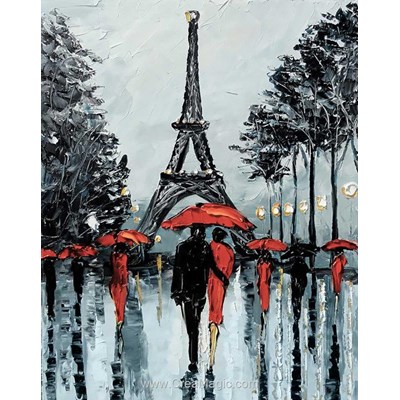 Kit broderie diamant paris sous la pluie de Wizardi
