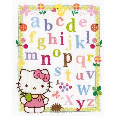 Kit au point de croix compté Vervaco abc avec hello kitty