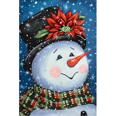 Kit broderie diamant Wizardi bonhomme de neige fantaisie - noël