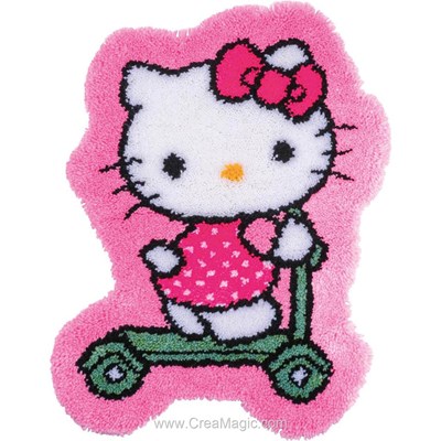 Tapis point noue hello kitty en trottinette - Vervaco