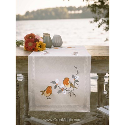 kit Chemin De Table Rouge-gorges - Vervaco