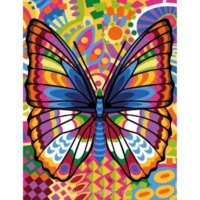 La papillon coloré canevas chez Margot