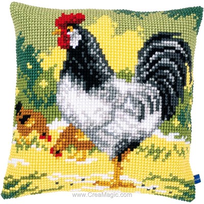 Kit coussin point de croix Vervaco la poule blanche