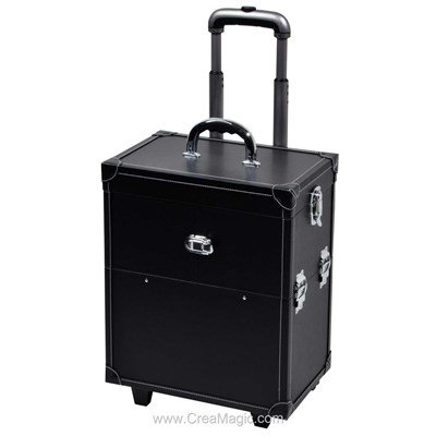 Coffret à roulette noir aspect cuir chez Prym