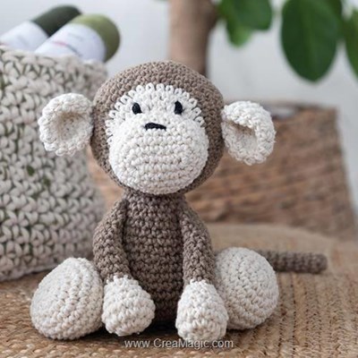 Kits amigurumi - Mace le singe - taupe - Hoooked