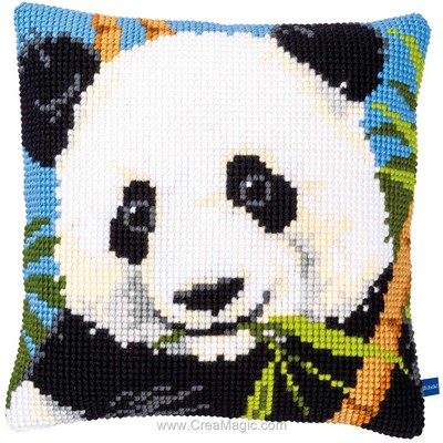 Kit coussin portrait d'un panda de Vervaco au point de croix
