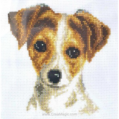 Modèle broderie point de croix jack russel coquin de Vervaco