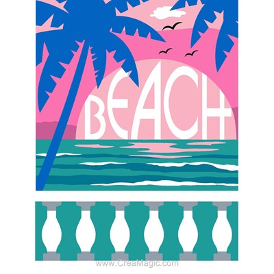 Canevas affiche vintage - beach de Margot
