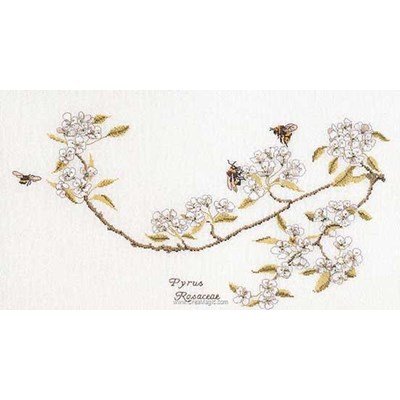 Pear blossom sur lin kit broderie point compté - Thea Gouverneur