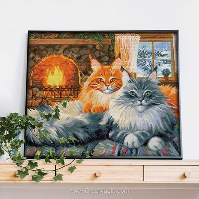 Kit broderie diamant Diamond Painting 2 cats