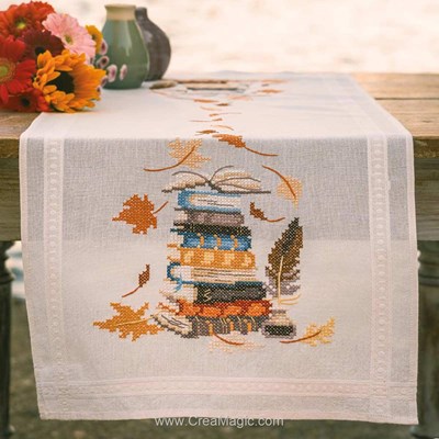 kit Chemin De Table Livres et feuilles d'automne - Vervaco