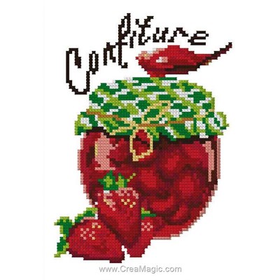 Broderie mini kit confiture de fraises - Luc Création
