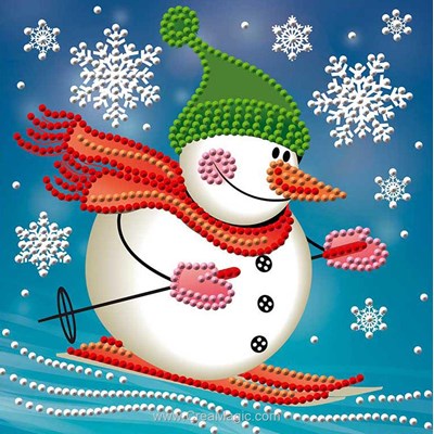 Broderie diamant skying snowman de Diamond Painting