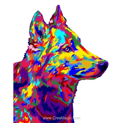Peinture par numéro - Wolf Pop Art - Wizardi